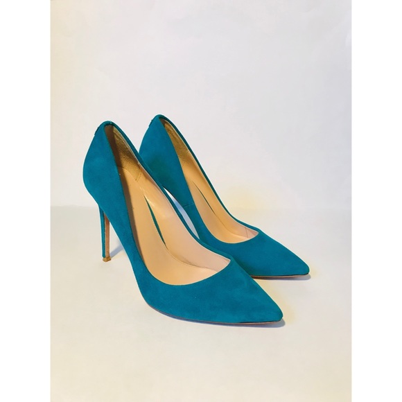 Cosmoparis Turquoise Suede Leather Heel - Picture 2 of 8